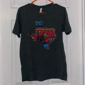 Bella Canvas Heather Charcoal Crewneck Tee with Orange Accent